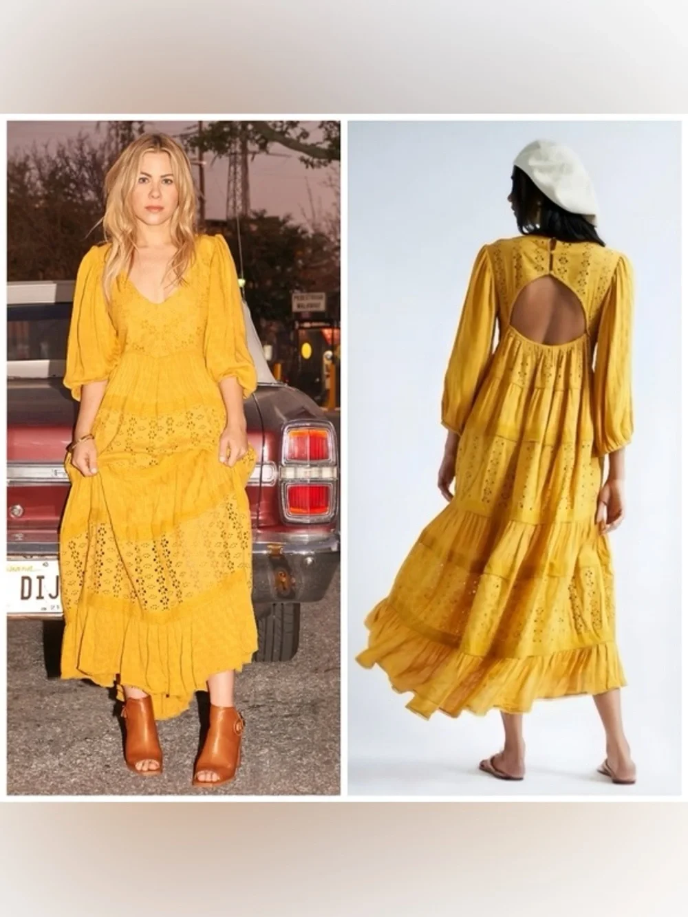 Free People Tiered Marigold Maxi Dress - Picture 1 of 8